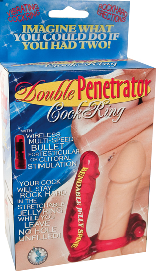 RED DOUBLE PENETRATOR COCKRING